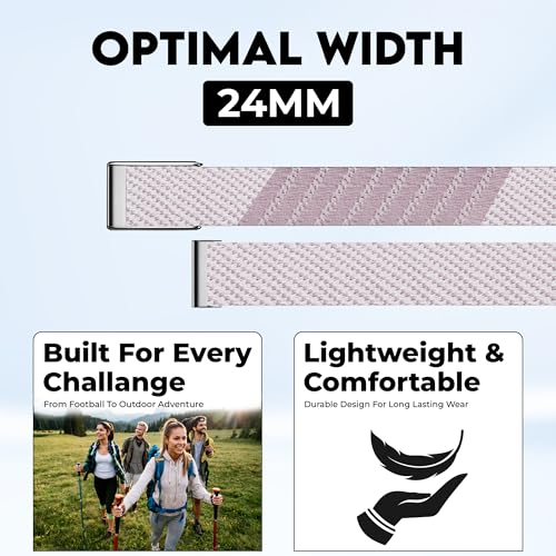 DADO Ultrasoft Nylon Sport Band Compatible with WHOOP 50 One Peak and Life Breathable Durable Secure Fit Strap NOT for Gen 4 Pink OnePeak - Image 3