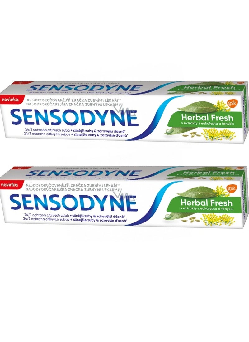 Sensodyne Two Pieces of Herbal fresh Toothpaste 75ml  - Image 1