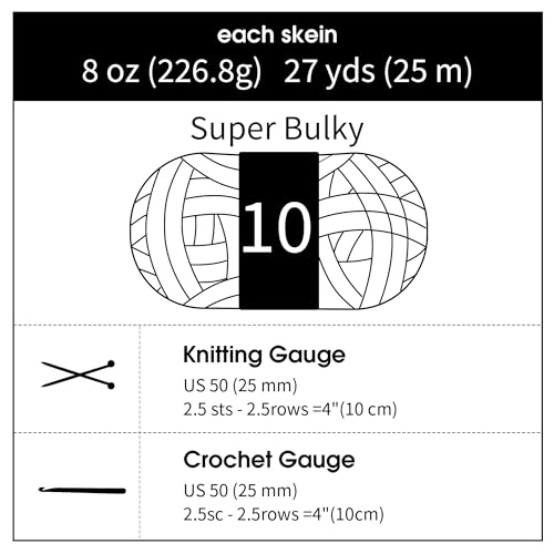 HOMBYS Coffee Chunky Chenille Yarn for Crocheting, Bulky Thick Fluffy Yarn for Knitting,Super Bulky Chunky Yarn for Hand Knitting Blanket, Soft Plush Yarn, 8 Jumbo Pack (27 yds,8 oz Each Skein) - Image 3