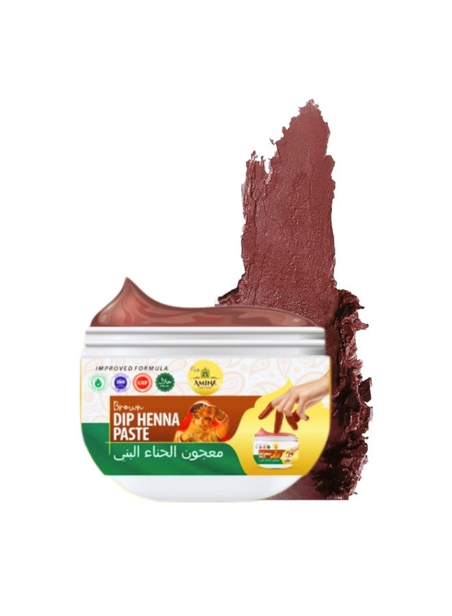 Amina Dip Henna Instant Brown Colour Mehendi Paste | For Finger Tips With 3 Types Henna Tattoo Stickers - Image 4