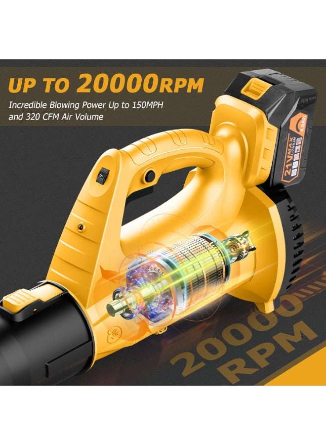 Cordless Leaf Blower – 320 CFM, 150 MPH, Lightweight, Battery & Charger Included – Ideal for Lawn & Yard Cleaning - Image 5