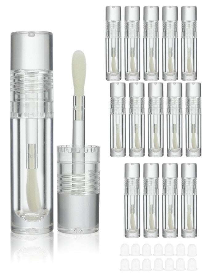 COSIDEA 14pcs Empty 6ml big doe foot wand Chunky lip gloss tubes for DIY lipgloss,Pink round lipgloss containers tubes with thick wand (Clear) - Image 1