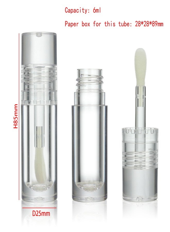COSIDEA 14pcs Empty 6ml big doe foot wand Chunky lip gloss tubes for DIY lipgloss,Pink round lipgloss containers tubes with thick wand (Clear) - Image 2