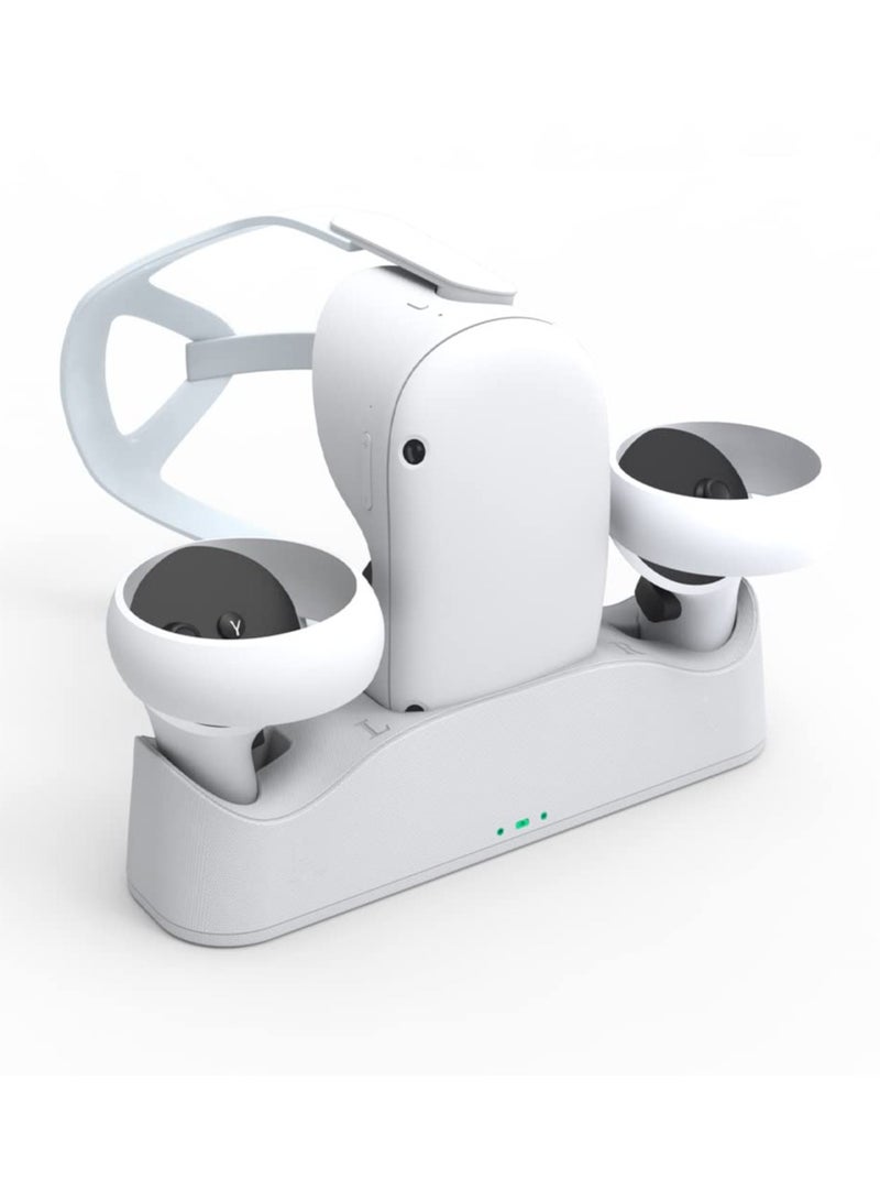 SYOSI Charging Dock Set for Oculus Quest 2, Includes 2 Rechargeable Batteries and Covers, Support Magnetic Dual Controller Charging Headset and Grip - Image 1
