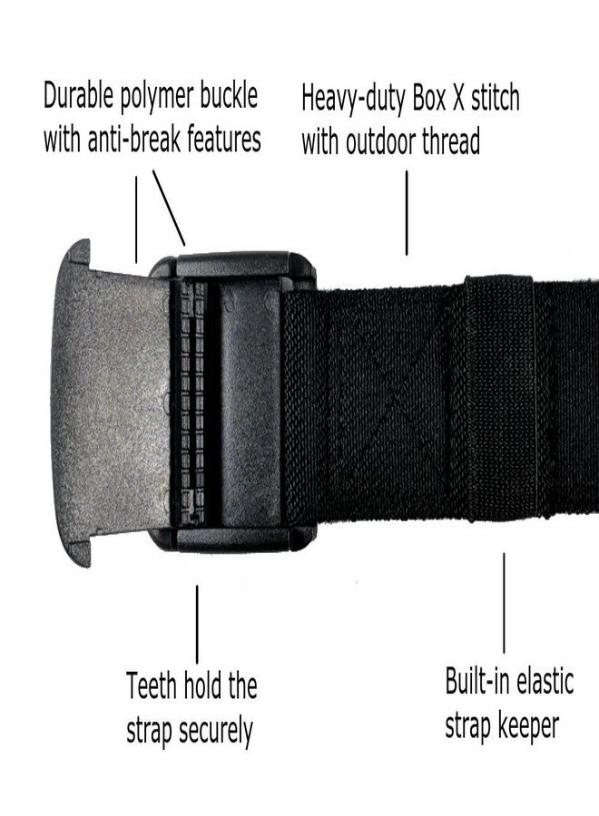 BETTA 1.25 Inch Elastic Stretch Belt with Adjustable Buckle, Unisex (Small, Black) - Image 4