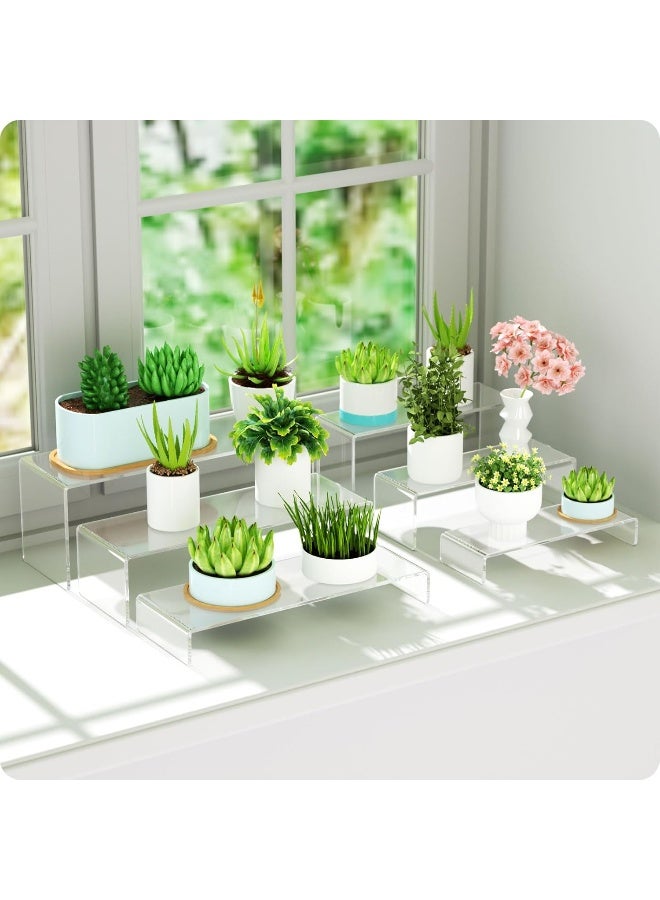 TPGP Acrylic Display Riser, 3 Pcs 9" Large Acrylic Risers, Clear Rectangular Stands for Candy Dessert Cupcakes, Collectibles Display Stands Shelf for Display for Funko POP Figures - Image 4