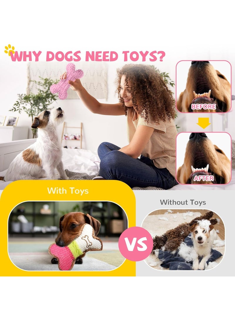 MASINGAA Dog Chew Toys, 6pcs Dog Puppies Teething Chewing Toy Set with Ball and Colorful Ropes, Interactive Pet Toys for Small and Medium Dogs (Pink) - Image 5