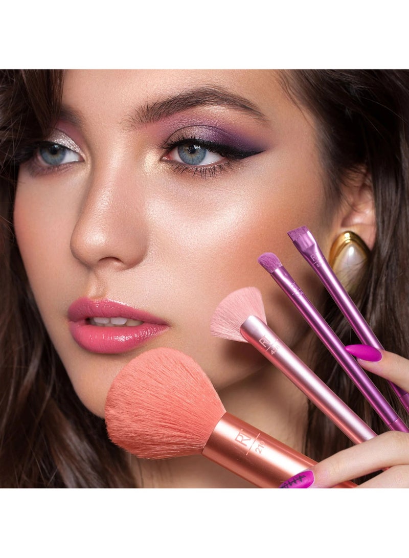 REAL TECHNIQUES Artist Brush Kit Face Cheek And Eye Brush Set Makeup Brush Kit For Foundation Blush Bronzer Concealer And Eyeshadow Professional Quality Makeup Tools 9 Piece Set Multicolor - Image 3