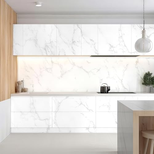 Vinjiasin Glossy Marble Contact Paper Peel and Stick Wallpaper Granite Self Adhesive Waterproof Countertop Vinyl Wrap Removable Decorative Film for Kitchen Cabinets Bathroom (15.7" x 78.7") - Image 3