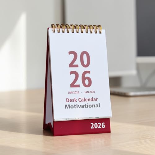 INNAXA 2026 Desk Calendar - Standing Flip 2026 Desktop Calendar with Thick Paper Size : 6 x 4 inch for Office,School,Family Gold Wiro (multicolor) - Image 1