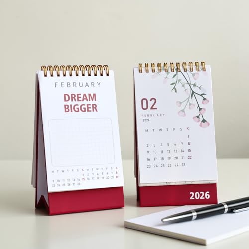 INNAXA 2026 Desk Calendar - Standing Flip 2026 Desktop Calendar with Thick Paper Size : 6 x 4 inch for Office,School,Family Gold Wiro (multicolor) - Image 4