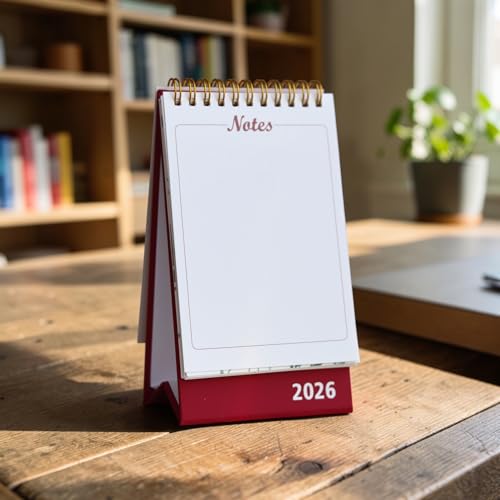 INNAXA 2026 Desk Calendar - Standing Flip 2026 Desktop Calendar with Thick Paper Size : 6 x 4 inch for Office,School,Family Gold Wiro (multicolor) - Image 5