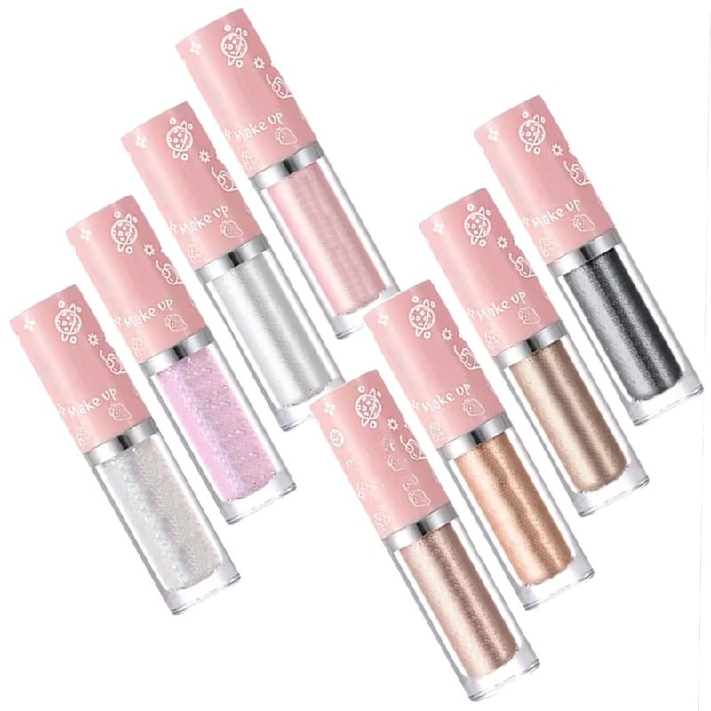 Outanaya 8Pcs Liquid Glitter Eyeshadow Set Shimmering Highlighter Eye Shadow Stick Waterproof Eye Glitter for Makeup Artists and Everyday Use - Image 1
