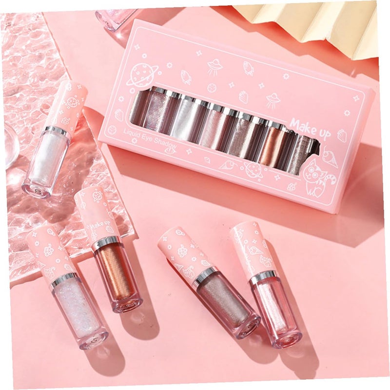 Outanaya 8Pcs Liquid Glitter Eyeshadow Set Shimmering Highlighter Eye Shadow Stick Waterproof Eye Glitter for Makeup Artists and Everyday Use - Image 5