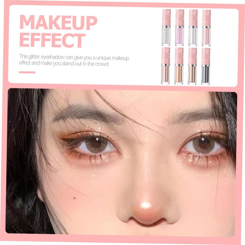 Outanaya 8Pcs Liquid Glitter Eyeshadow Set Shimmering Highlighter Eye Shadow Stick Waterproof Eye Glitter for Makeup Artists and Everyday Use - Image 3