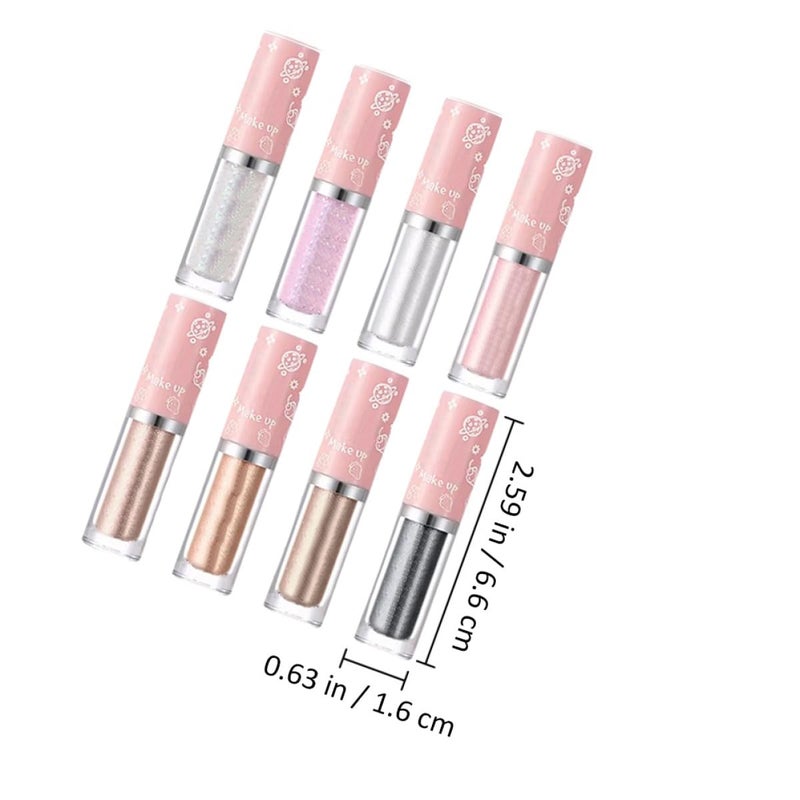 Outanaya 8Pcs Liquid Glitter Eyeshadow Set Shimmering Highlighter Eye Shadow Stick Waterproof Eye Glitter for Makeup Artists and Everyday Use - Image 2