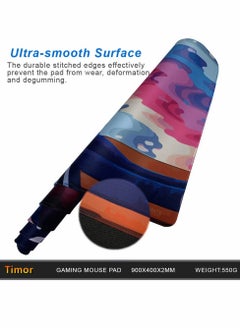 Excefore Professional Gaming Mouse Pad, Custom Design Stitched Edges Waterproof Non-Slip Rubber Base Mousepad Great for Laptop, Computer & PC(35.4x15.7inch)  - Image 3