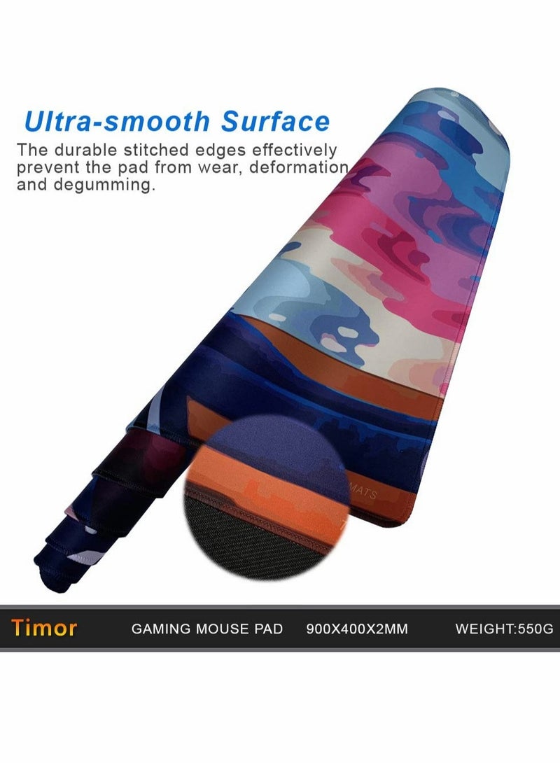 Excefore Professional Gaming Mouse Pad, Custom Design Stitched Edges Waterproof Non-Slip Rubber Base Mousepad Great for Laptop, Computer & PC(35.4x15.7inch)  - Image 3