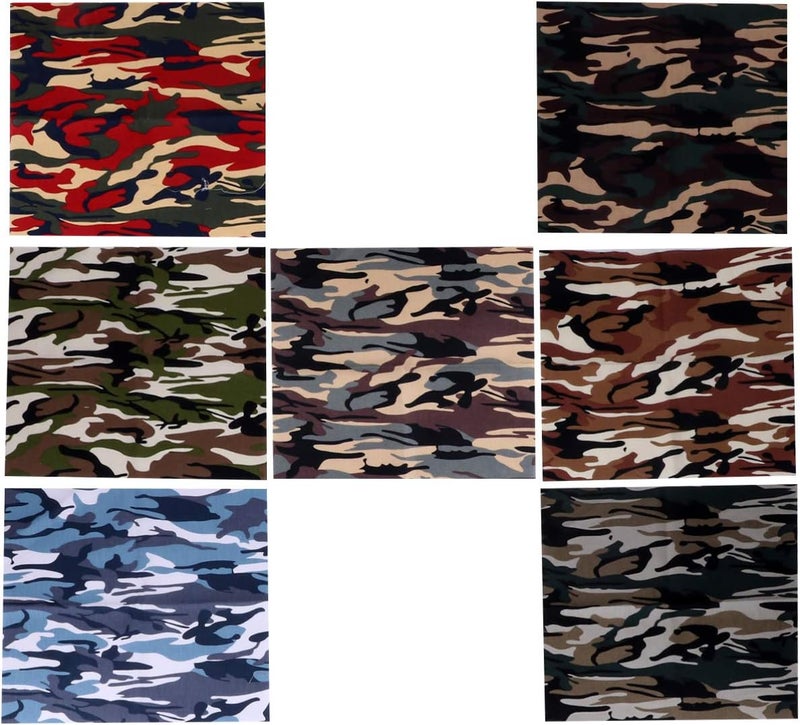 klarako 9Pcs Camouflage Sewing Fabric 25CM Cotton Fabric Squares Sewing Patchwork for DIY Crafts Sewing Scrapbooking Quilting (7 Colors) - Image 1