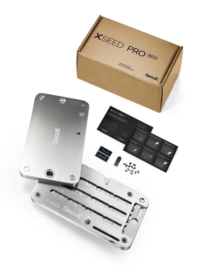 SecuX - XSEED PRO Eco - Indestructible Bitcoin Wallet Crypto Seed Storage Steel Plate - Compatible, Ledger, Hardware Wallets - Image 1