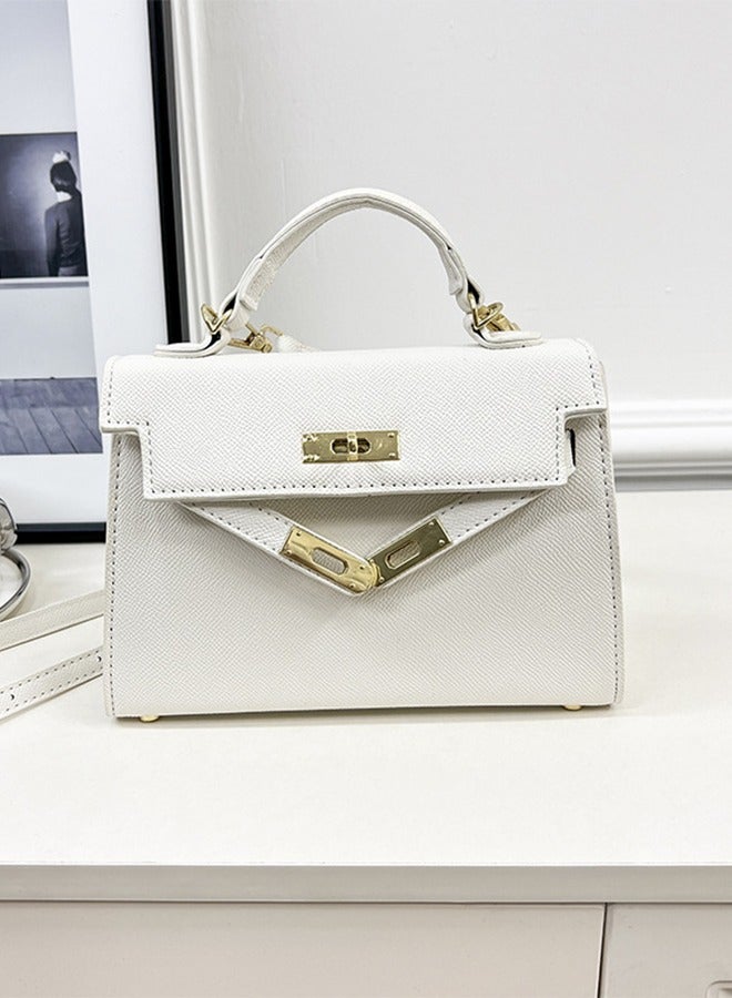 DUNISO Women's handbag, PU leather shoulder bag, fashionable crossbody bag，with detachable shoulder strap and top handle, comfortable and durable, suitable for shopping, work, dating, travel，off white - Image 4