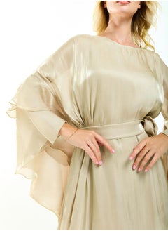 House of Moda Asymmetrical Layered A-Line Midi Dress with Tie-Belt by Styli  - Image 5