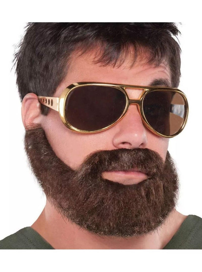 Amscan Hungover Synthetic Fiber Beard Moustache Fits Most Adults 1 Piece Ideal for Fun Occasions Performances - Image 2