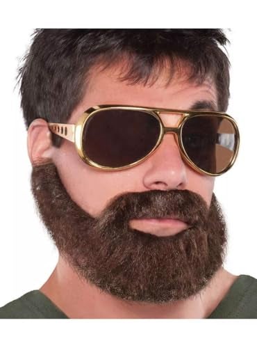 Amscan Hungover Synthetic Fiber Beard Moustache Fits Most Adults 1 Piece Ideal for Fun Occasions Performances - Image 1