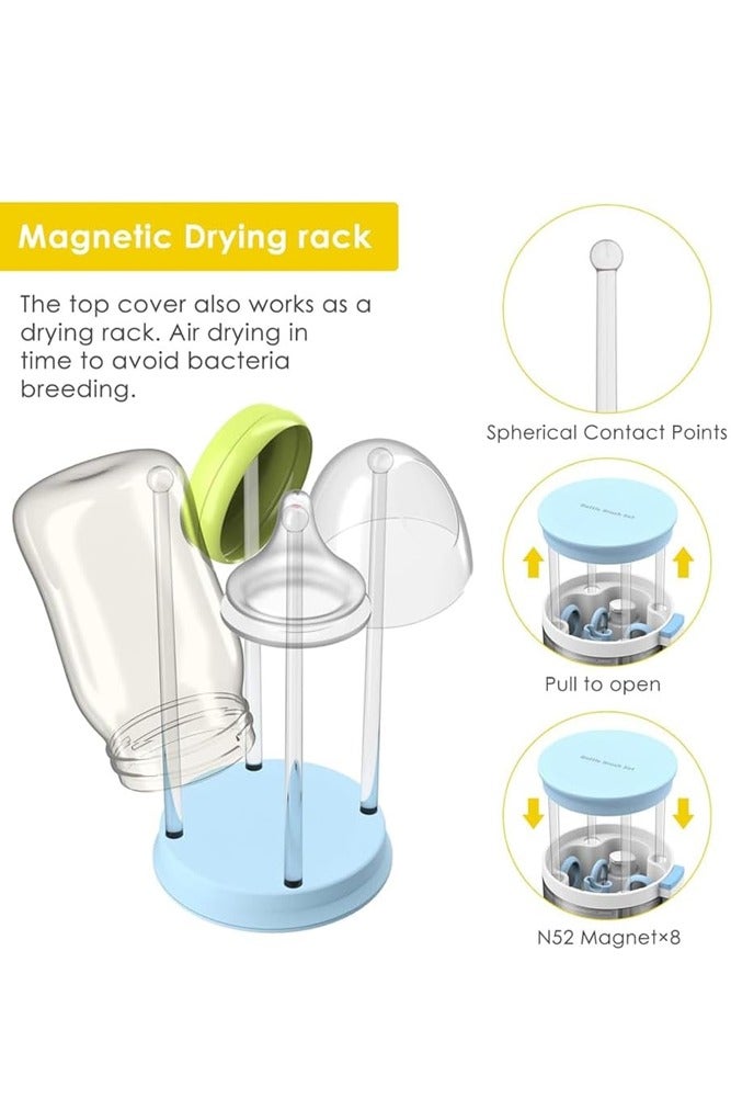 BELLSBERRY مجموعة كاملة من فرش زجاجات الرضاعة مع رف تجفيف للعناية بالحلمات وموزع صابون ومدفئ - Image 4