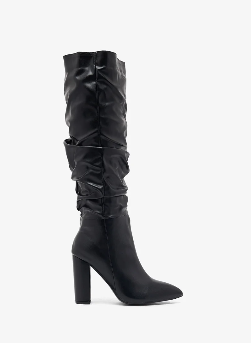 Ginger Pointed Toe Heeled Knee High Boots