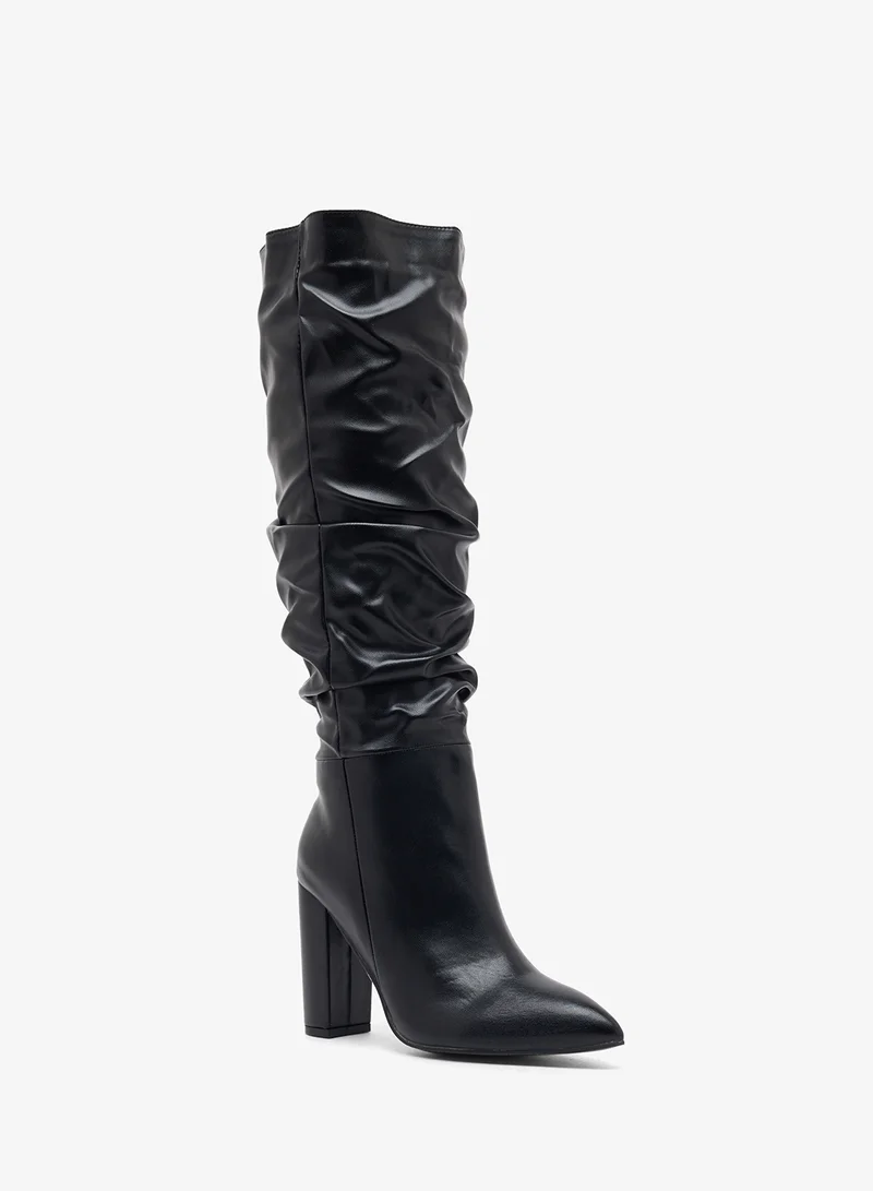 Ginger Pointed Toe Heeled Knee High Boots