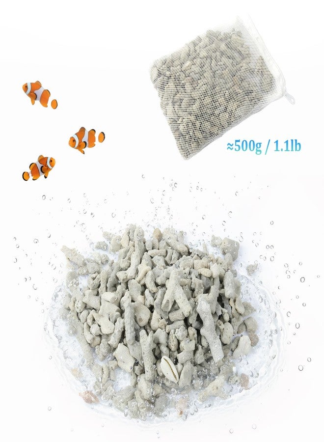 NZELSW 1.1lb/500g Net-bagged Crushed Coral Aquarium Filter Media, Fish Tank Coral Filter for Improving Water Quality, Reusable Crushed Coral Filter, for Cloudy Water Conditions & Frequent Fish Illnesses - Image 2