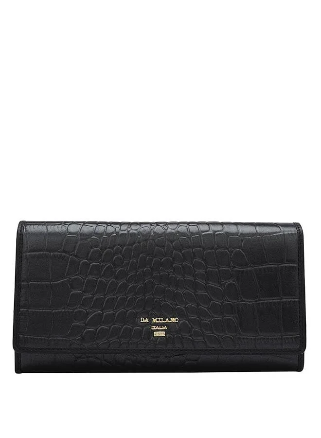 Genuine Leather Black Ladies Wallet