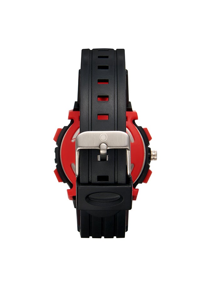 ASTRO - Astro Kids Watch, Analog-Digital Display and PU Strap - A23806-PPBR, Black With Red Buttons - Image 1