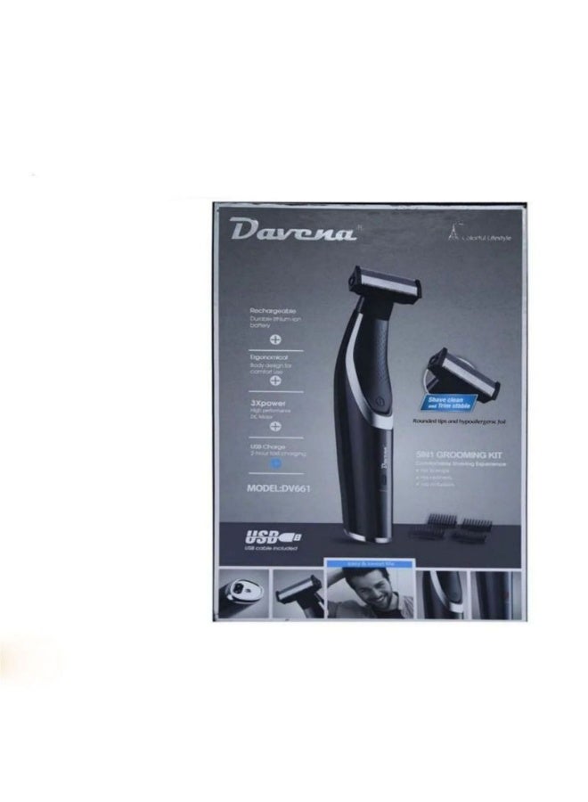 Davena 5-in-1 Multi-Functional Men’s Electric Shaver – USB Rechargeable Grooming Kit with Stainless Steel Blades - Image 2