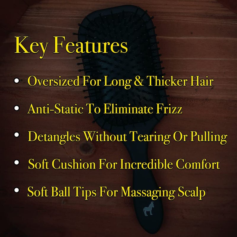 Pete & Pedro Paddle Detangle Hair Brush For Men & Women | Big Cushion Hairbrush Head for Blow-Drying, Detangling, Styling, Straightening & Smoothing Long/Thick/Curly/Wavy Hair | As Seen on Shark Tank - Image 1