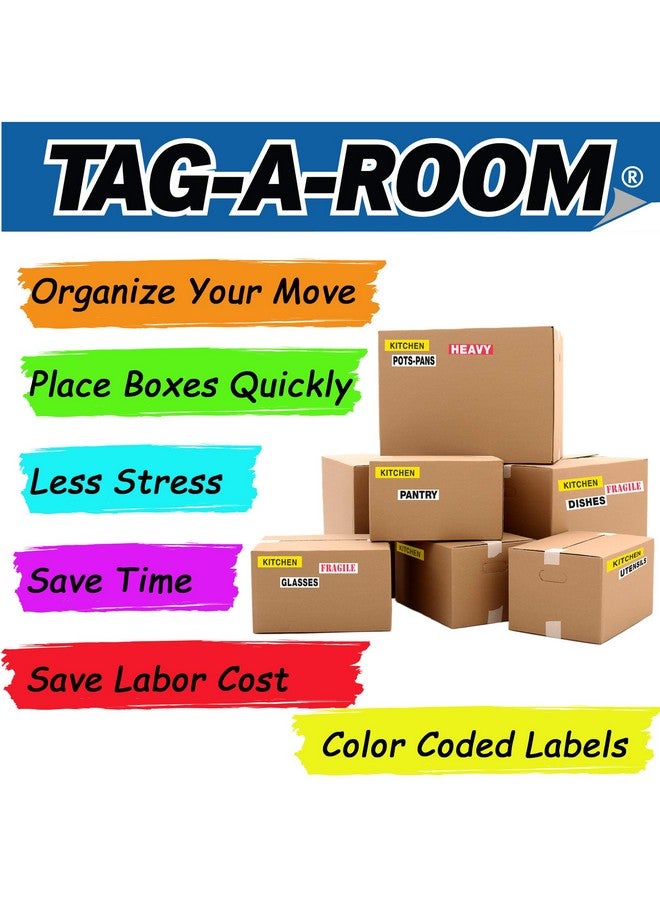تاج-أه-روم ملصقات نقل أثاث المنزل من Tag-A-Room، ملصقات تعبئة ملونة (60 شقة) - Image 2