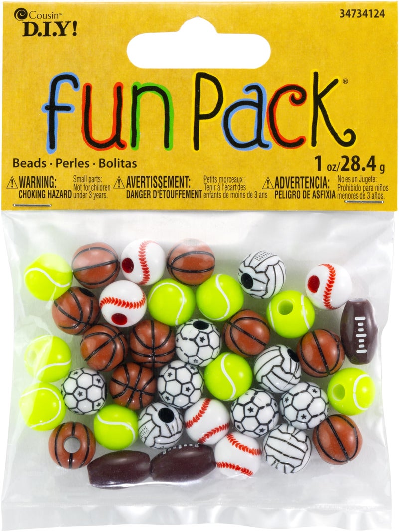 Cousin DIY Assorted Sports Beads Fun Pack Mix Small