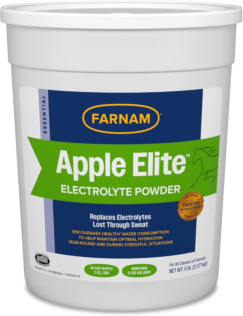 Farnam Apple Elite Electrolyte Powder Supplement for Horses, Replaces Vital Minerals, Encourages Hydration, No Added Sugar, 5 pounds - Image 1