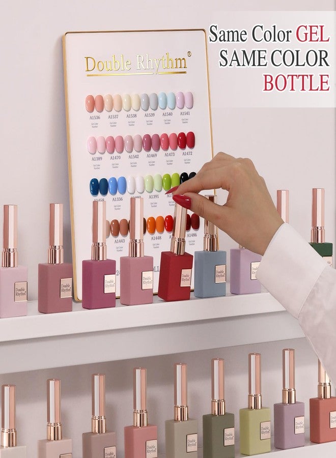 Double Rhythm مجموعة طلاء أظافر جل 28 قطعة 0.5 أونصة بتصميم مزدوج بنفس اللون ونفس الزجاجة مجموعة طلاء جل قابلة للإزالة لفن الأظافر وصالون العناية بالأظافر افعلها بنفسك في المنزل للنساء (مجموعة الأبيض والوردي - T24-2) - Image 3