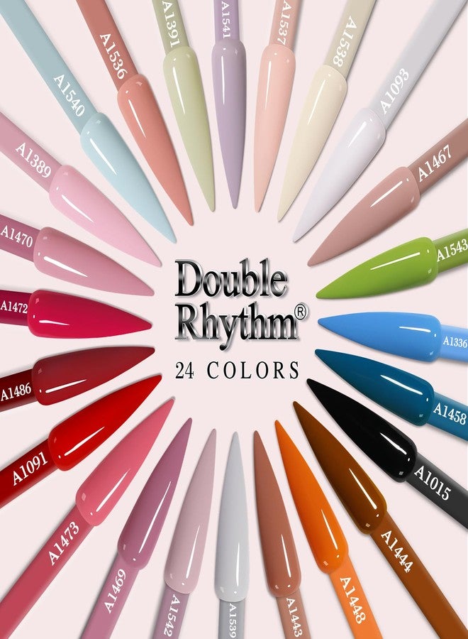 Double Rhythm مجموعة طلاء أظافر جل 28 قطعة 0.5 أونصة بتصميم مزدوج بنفس اللون ونفس الزجاجة مجموعة طلاء جل قابلة للإزالة لفن الأظافر وصالون العناية بالأظافر افعلها بنفسك في المنزل للنساء (مجموعة الأبيض والوردي - T24-2) - Image 5