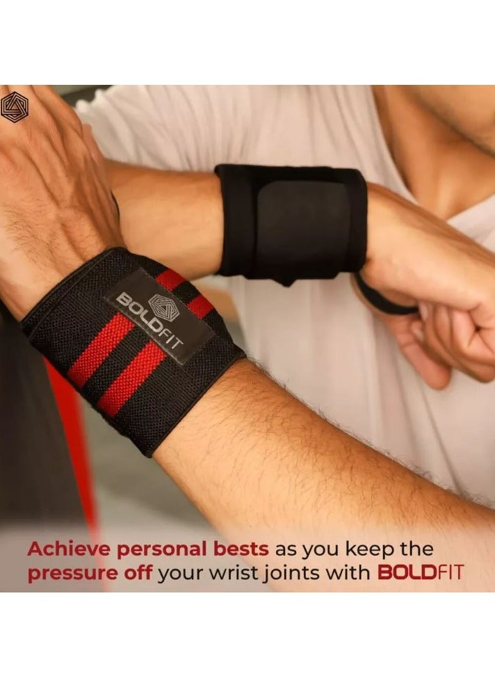 BOLDFIT - Gym Hand Grip Wrist Supporter Band with Thumb Loop Straps For Men and Women - Image 1