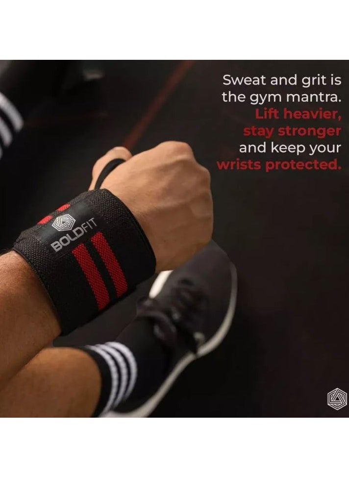 BOLDFIT - Gym Hand Grip Wrist Supporter Band with Thumb Loop Straps For Men and Women - Image 1