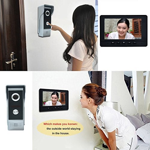 AMOCAM Wired Video Intercom System, 7 Inches Video Doorbell Door Phone System, HD Camera Kits Support Unlock, Monitoring, Dual-Way Intercom for Villa Home Office Apartment - Image 2