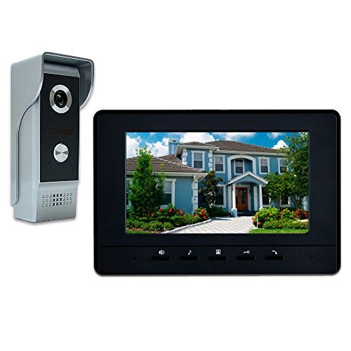 AMOCAM Wired Video Intercom System, 7 Inches Video Doorbell Door Phone System, HD Camera Kits Support Unlock, Monitoring, Dual-Way Intercom for Villa Home Office Apartment - Image 1