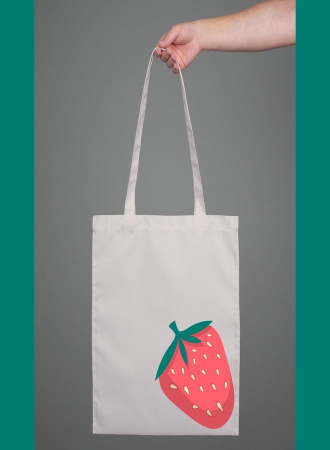 Roundsun Fruit Print Canvas Tote Bags,Reusable Shopping Bags with Strawberry,Kiwi,Orange,Watermelon Design,Magnetic Button Closure,No Zipper,No Inner Pocket,Eco Friendly Cotten (Mix Fruit (Pack of 4)) - Image 2