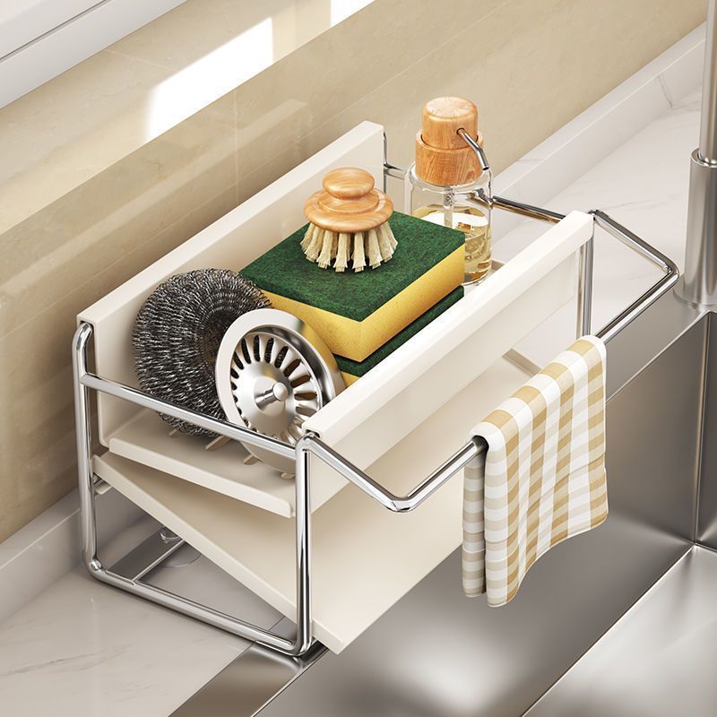 Multifunctional Kitchen Sink Caddy Rack for Sponges and Towels - Image 4