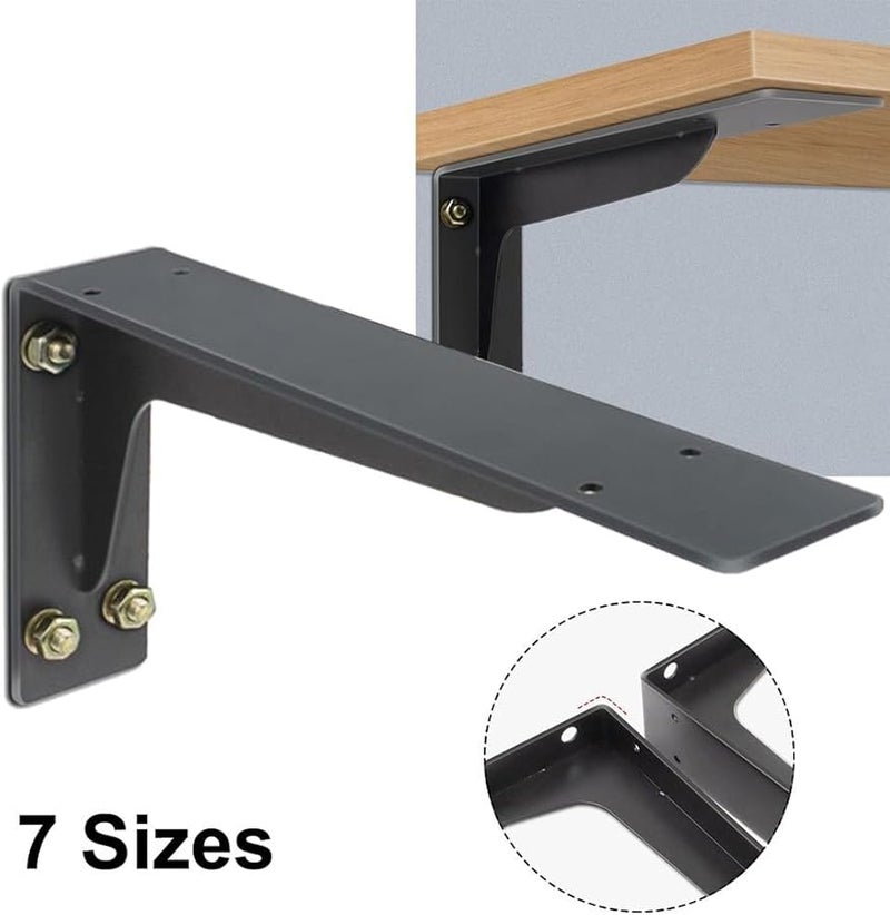 أقواس حامل الموقد الفولاذية الثقيلة 16 بوصة للرفوف المثلثة العائمة الكبيرة المثبتة على الحائط - Image 3