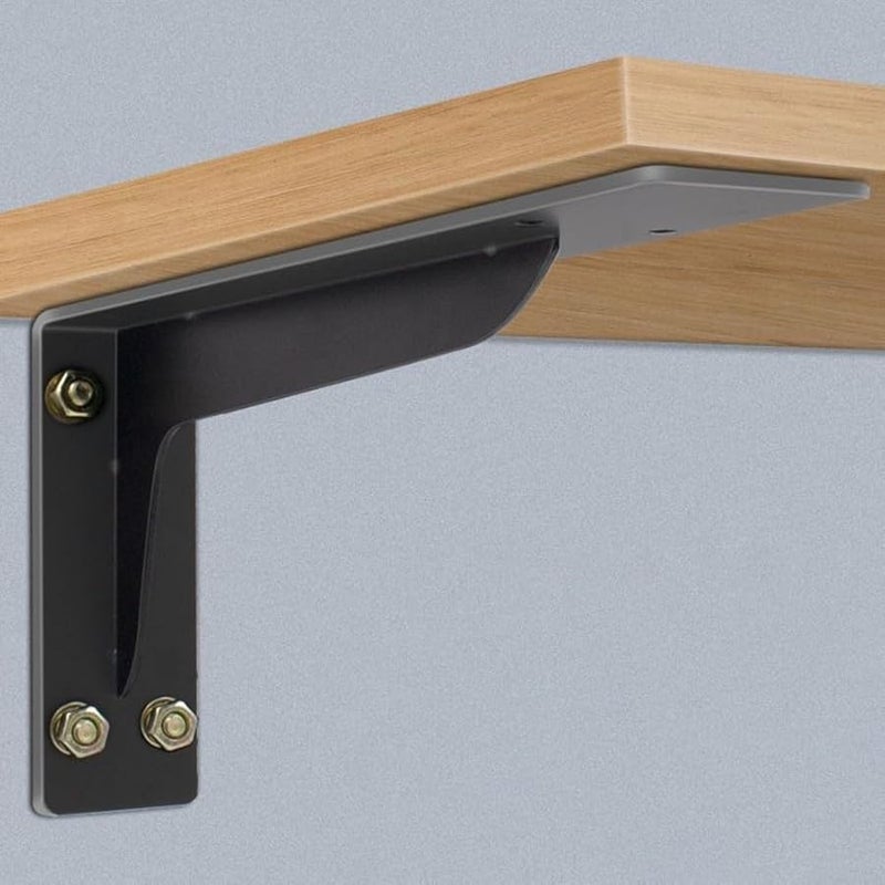 أقواس حامل الموقد الفولاذية الثقيلة 16 بوصة للرفوف المثلثة العائمة الكبيرة المثبتة على الحائط - Image 1