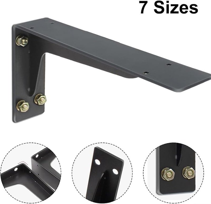 أقواس حامل الموقد الفولاذية الثقيلة 16 بوصة للرفوف المثلثة العائمة الكبيرة المثبتة على الحائط - Image 5